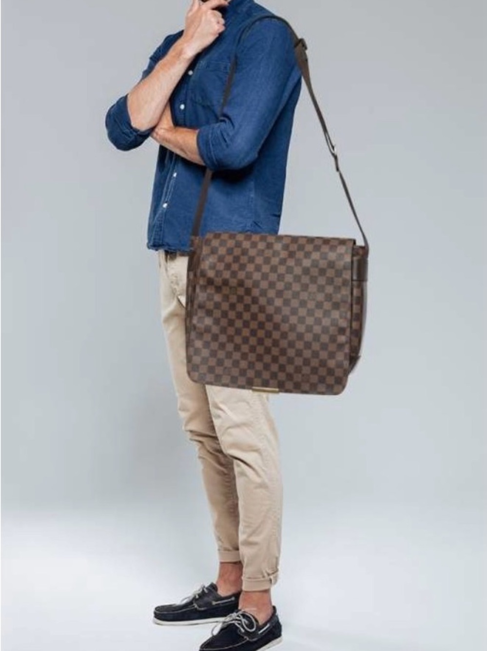 🔥🔥Unisex Louis Vuitton Brown Damier Ebene Leather Crossbody/Messenger Bag 🔥🔥
